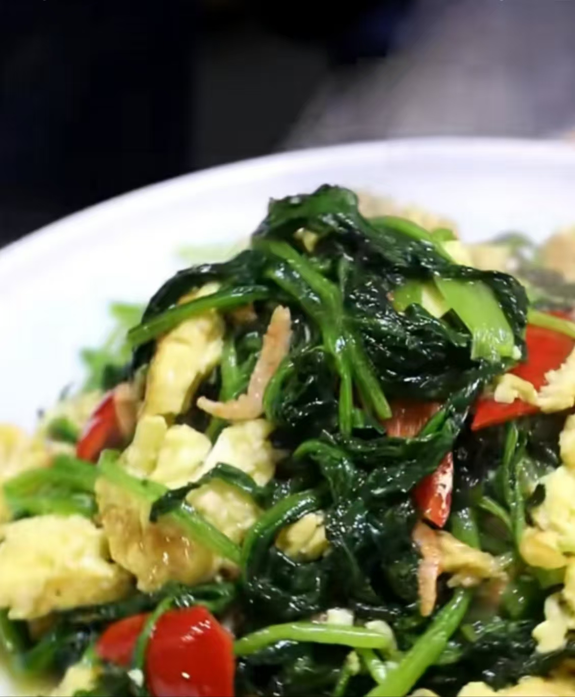 鸡蛋炒菠菜的做法